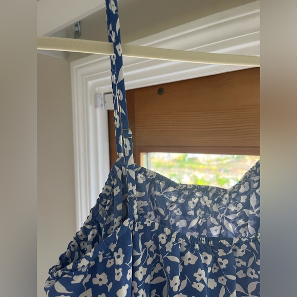 Womens Blue Floral Maxi Dress: Maternity, Wedding Guest, Vacation - Picture 6 of 6